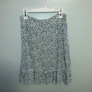 brandy melville white floral mini skirt